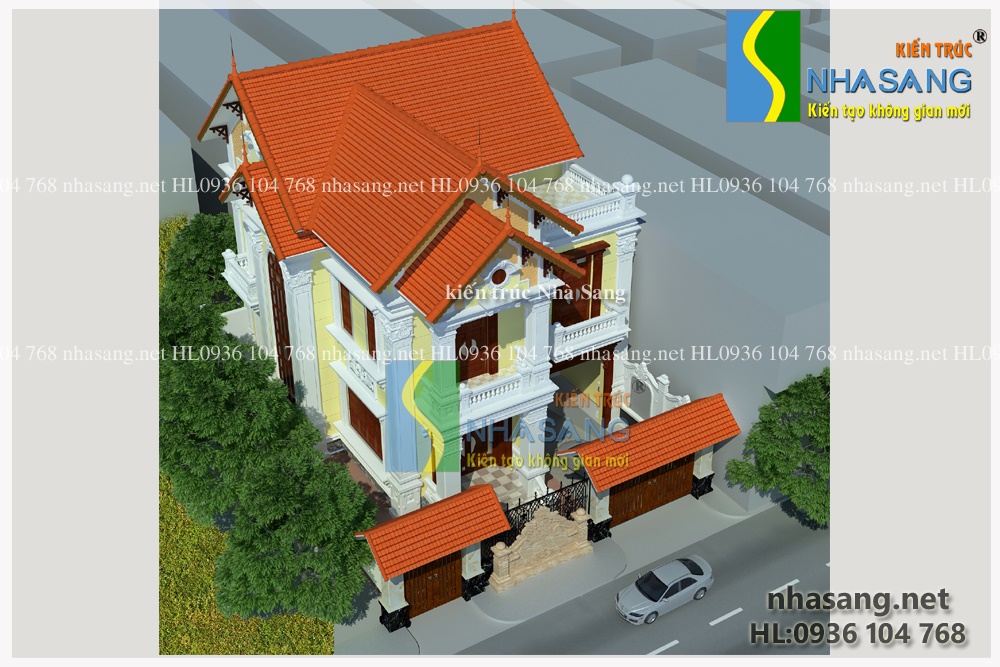 mẫu thiết kế nhà biệt thự tân cổ điển 3 tầng đẹp